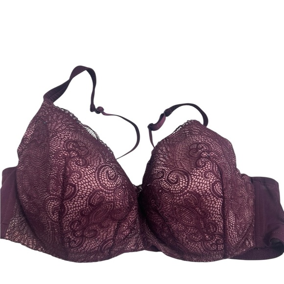 Cacique burgundy opulent lace bra size 42C - Picture 2 of 9